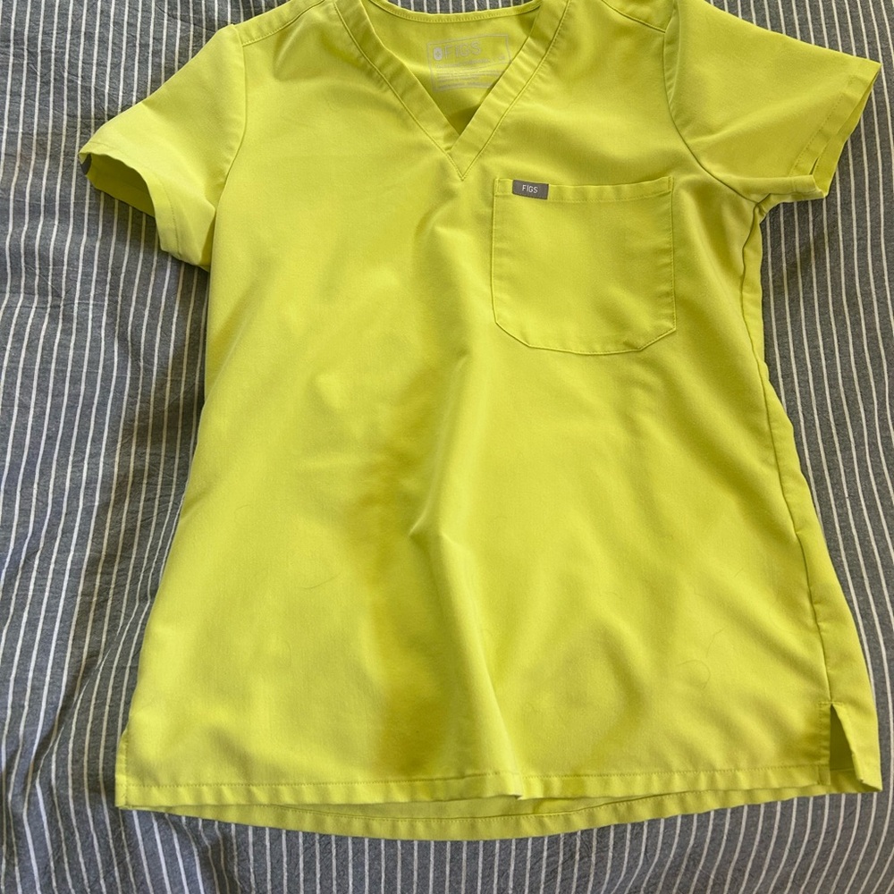 Figs Yellow Short Sleeve scrub top